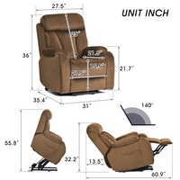 Fauteuil inclinable électrique motorisé ultra-confortable avec port USB et positionnement infini pour personnes âgées, idéal pour le salon