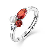 925 Sterling Silber Ehering Maßgefertigt 18K Vergoldete Perlenringe Rote Rubinringe Zirkon für Damen