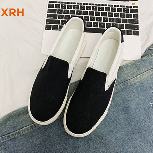 XRH Wholesale Color Blocking Custom Logo Flats Canvas <strong>Shoes</strong> Black White Slip on Casual Canvas Trendy <strong>Shoes</strong> for Women Mens Unisex - Product Image 4