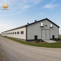 Bâtiment Agricole Préfabriqué en Acier pour Poulailler, Ferme Avicole, Structure de Hangar d'Élevage avec Ventilation