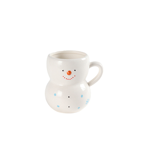 Taza de cerámica pintada a mano para niños, vaso de dibujos animados de muñeco de nieve y platillo, regalo de Navidad - Product Image 6