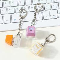 Porte-clés mousqueton amusant en plastique en forme de bouton de clavier 3D, breloque porte-bonheur anti-stress, design créatif