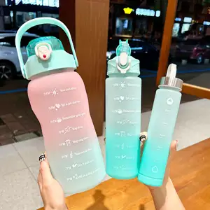 โลโก้ที่กําหนดเอง 1800ml ถึง 2L สร้างแรงบันดาลใจ Tritan ขวดน้ําฟิตเนส Time Maker BPA ฟรี PC BPA กีฬายิมถ้วยออกแบบโปรตีน