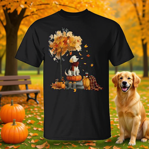Camiseta Golden Retrievers Hello Autumn Leaf Fall para amantes de los perros - Product Image 3