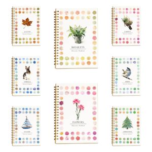 Quaderno di esercizi per l'apprendimento dell'acquerello con fiori, kit fai da te per disegno e artigianato per principianti, libro di pittura per bambini - Product Image 5