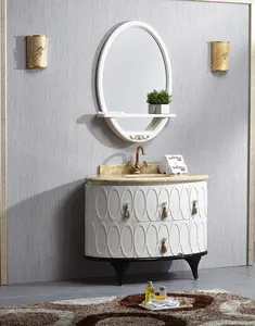Marble Bathroom Cabinet Antique Wood Bathroom Vanity Low Price Jade Vanity Combo Traditional with 1 Drawer and 2 Doors Warehouse