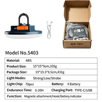Lampe de camping LED rechargeable par USB 8000mAh, lampe de camping en ABS, étanche, portable, avec aimant, pour une utilisation en cas d'urgence en camping