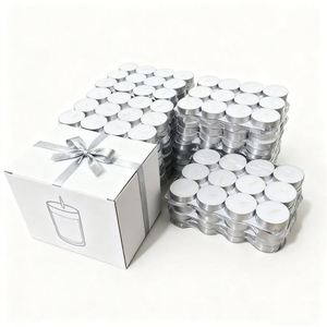Velas Votivas de Parafina Blanca sin Perfume, No Tóxicas, sin Goteo, Hechas a Mano para Decoración del Hogar, Bodas y Navidad - Product Image 5