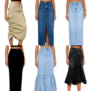 Tono <span class=keywords><strong>Beige</strong></span> y Detalle de Bolsillo <span class=keywords><strong>Cargo</strong></span> Fruncido, Denim Oscuro y Diseño de Pierna con Abertura Alta, Lavado Claro y Silueta Recta Minimalista - Product Image 1