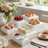 Supports d'affichage en acrylique sur mesure en gros, 4 et 8 supports, pour aliments et gâteaux de mariage, supports de buffet, supports de présentation pour traiteur