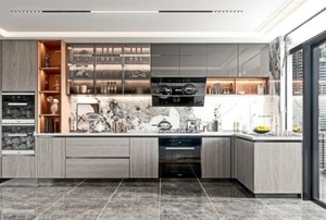 Set di Mobili da Cucina di Alta Gamma con Mensole Aperte per Villa, Penthouse e Showroom - Product Image 6