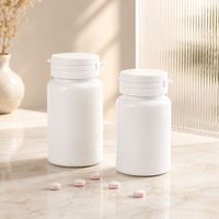 Nouveauté : Flacons en plastique PET de 100 ml à large ouverture avec bouchon à clapet, de qualité alimentaire, pour le remplissage de comprimés nutritionnels