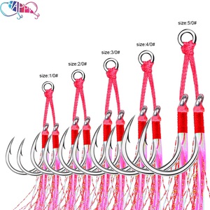 2 cặp/túi Đôi Móc Kim Loại Jig Hỗ Trợ Móc Lụa Đầy Màu Sắc Tươi Sáng Lông Câu Cá Nước mặn Pesca Da Lông Móc - Product Image 6