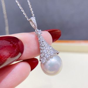 Pendentif en argent S925, accessoire DIY, support vide, boucle de cache-cernes avec boule de 11-15 mm, étui à bijoux 31056 - Product Image 1