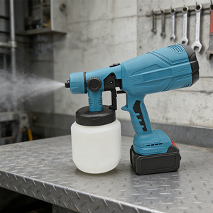 Pistolet de pulvérisation léger en plastique avec buse réglable pour un débit de peinture optimal, idéal pour la peinture au latex, le vernis, les réparations domestiques et la retouche. - Product Image 1