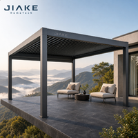 Jiake 6063-T5 Aluminium-Pergola mit Motorisiertem Lamellendach für Hügellandschafts-Villa Terrasse Patio Garten Pavillon