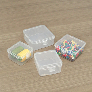 Transparent Plastic Storage Boxes Rectangle Covered Office Organizer Desktop Storage Box 45 Square Series - Product Image 4