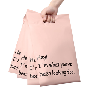 Bolsa de Correo de Polietileno con Asa Rosa Reciclada, Impresa con Logotipo Personalizado, Sellado Fuerte, Venta al por Mayor, para Ropa, Mensajería Express - Product Image 1
