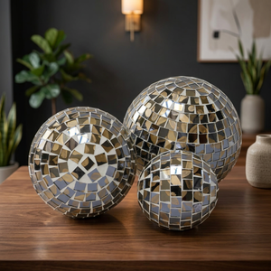 Miroir décoratif rond suspendu pour la décoration de la salle de fête, mariage, Noël, en verre artisanal de haute qualité - Product Image 3