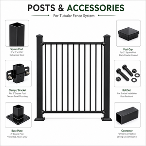 Eco-Friendly 6 Feet Easily Assembled Tubular Steel Powder Coated Security Fence Panel for <strong>Home</strong> &amp; Outdoor Use - Product Image 3