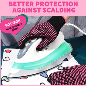 Guantes Profesionales Resistentes al Calor con Puntos de Silicona para Plancha de Pelo, Plancha de Vapor y Cepillo de Aire Caliente - Product Image 4