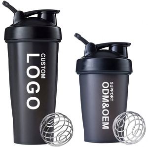 Bouteille de sport personnalisée 400ml 600ml 800ml, shaker à protéines en plastique avec logo personnalisé, gourde shaker sans BPA - Product Image 1