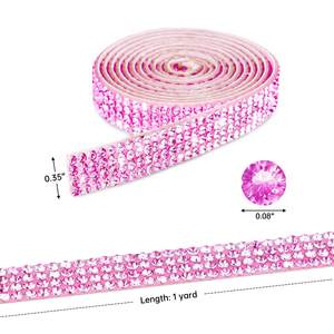 Yantuo شريط سلسلة ملصقات تشذيب فستان زفاف سهل الاستخدام بيع بالجملة زجاج شفاف كريستال تثبيت ساخن حجر الراين الغراء على حجر الراين 5 لفات - Product Image 3