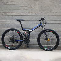 Vélos pliants à cadre en acier au carbone de 26 pouces Vélo à vitesse variable à 24 vitesses Double freins à disque VTT pliant
