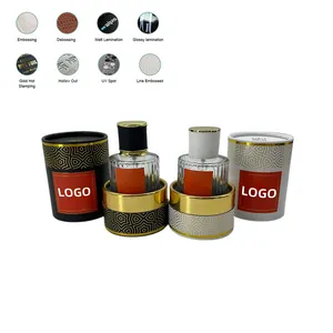 Perfume Bottle Packaging Black Cylinder Box Cardboard Round Container Perfume Packaging Paper Tube