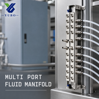 Collecteur de fluides industriel en acier inoxydable avec ports filetés pour circuit de refroidissement et tuyauterie de processus