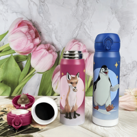 Gobelet à pression de bouteille sous vide à ressort de 400ml(13oz) avec tasse de base détachable, logo étanche et prêt pour le voyage personnalisable