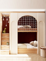 Chambres d'enfants lit mezzanine à trois lits avec escalier lit double pont Design personnalisé pour chambre d'enfant triplettes