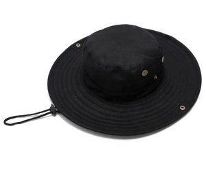 Unisex mùa hè cotton ngoài trời rộng vành ngư dân <span class=keywords><strong>hat</strong></span> Mũ câu cá với chuỗi điều chỉnh Snap và lỗ lưới kim loại - Product Image 3