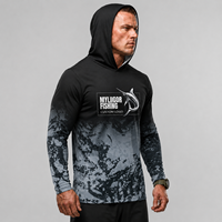Camisetas de Protección Solar con Capucha y Manga Larga con Sublimación de Color Degradado UPF 50, Protección Solar de Manga Larga para Pesca al Aire Libre de Alta Gama