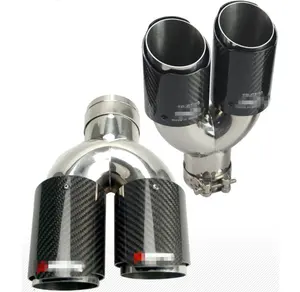 style carbon fiber exhaust tip for car muffler exhaust retrofit stylish black tailpipe