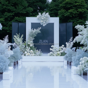 เสาสี่เหลี่ยมเรียบ8FT ด้วย8FT อะคริลิคสีขาวฉากหลังตกแต่งซุ้มประตู - Product Image 1