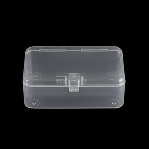 Transparent Plastic Storage Box 9x6x3.2cm Covered Rectangle Desktop Organizer For Cards Hooks Floss - Product Image 4