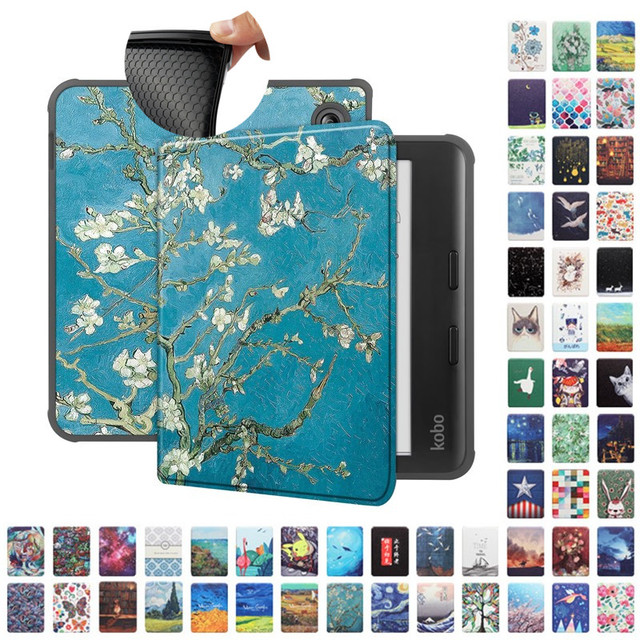 Customizable Luxury Pu Leather Soft Silicone TPU Back Shell Smart E-book Cover Case for Ereader Kobo Libra 2 Kobo Libra Color