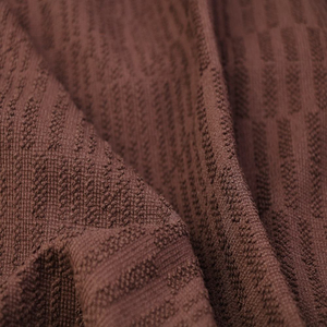 Tejido de punto jacquard de algodón 100% con grano vertical color café, suave y transpirable, para vestidos, ropa de bebé y jersey al por mayor. - Product Image 4