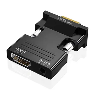 Convertitore HDMI Femmina A VGA Maschio Adattatore del Convertitore Con Uscita Audio Per La TV