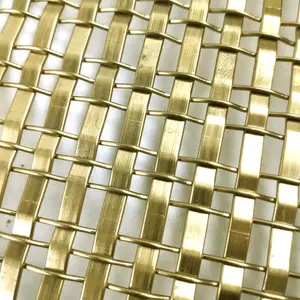 MSD Decorative Square Titanium Woven Wire Mesh Antique Brass Architectural Woven Wire Mesh