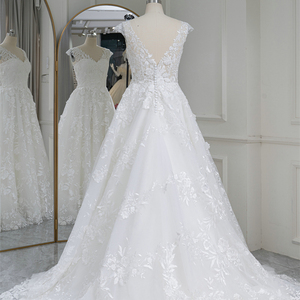 Jancember RL308 playa encaje flor fiesta nupcial boda A-line vestidos de mujer - Product Image 2