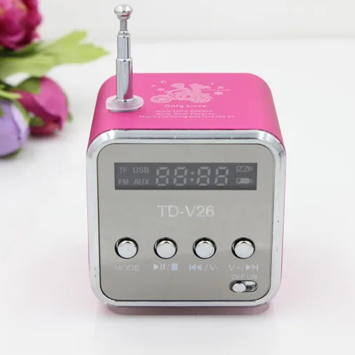 TD-V26 Portable Mini Wireless Speakers With Screen Radio TF Card Music Player Bluetooth Speaker