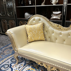 Sillón imperial de cuero francés RUI SEN, sofá de madera maciza tallada de lujo europeo, sillón reclinable neoclásico, sillón de descanso - Product Image 3