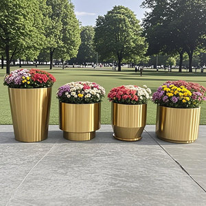 Macetas de flores de forma irregular H010, maceteros modernos de lujo para espacios públicos, decoración con soporte de fibra de vidrio, maceteros grandes para flores artificiales. - Product Image 4