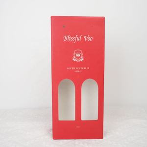 Doos Afdrukken Golfkarton Opvouwbare Wijn Dubbele Fles Glazen Opslag Geschenkdoos Verpakking Met Handvat - Product Image 2