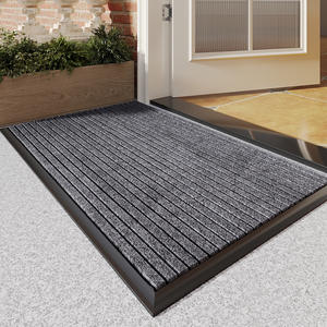 Tapis de porte rayé épaissi rectangulaire antidérapant en PVC pour l'extérieur, idéal pour l'entrée de la maison - Product Image 2