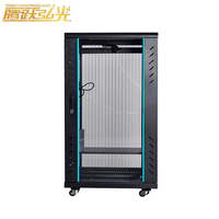 Armoire de serveur à profondeur étendue 1000 mm avec porte verrouillable en verre trempé et roulettes pour serveur de communication