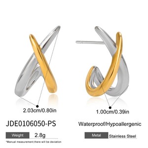 Nouvelles Boucles d'Oreilles Chic en Zircon Croisé pour Femme, Plaqué Or PVD, Acier Inoxydable, Étanche, Breloques Bijoux - Product Image 6