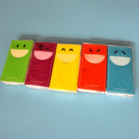 Mouchoirs en papier imprimés en pâte vierge, format de poche, avec logo personnalisé, jetables, 3 plis, en sachets en papier